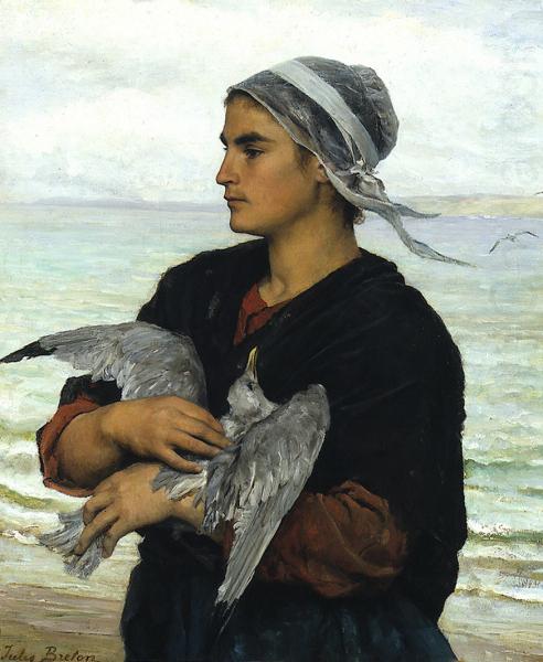 Jules Breton The Wounded Sea Gull china oil painting image